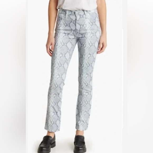 AG Adriano Goldschmied Mari High Rise Snake Print Straight Leg Jeans -Sz 28 NWT
